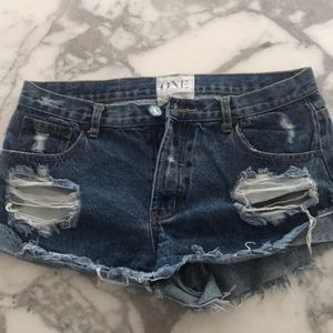 One teaspoon denim jean mini shorts 28